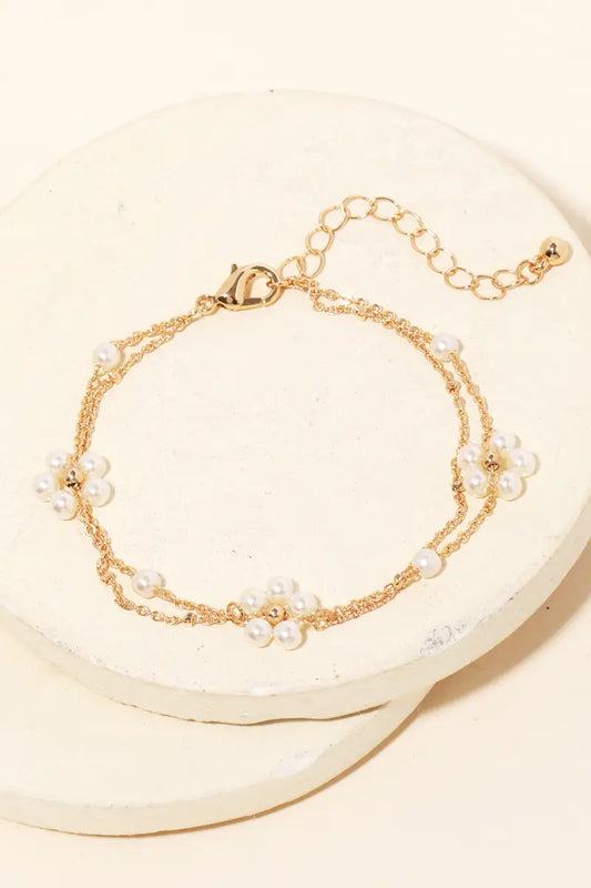 Flower bead bracelet