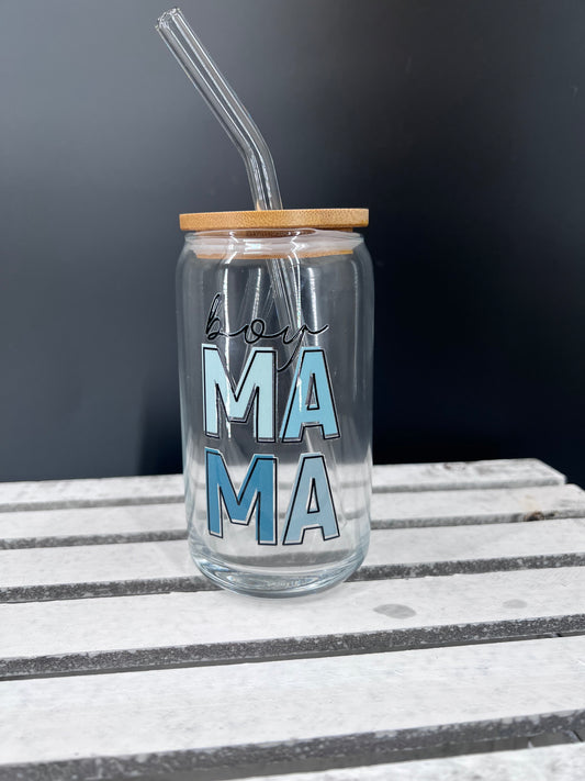 Boy mama glass cup