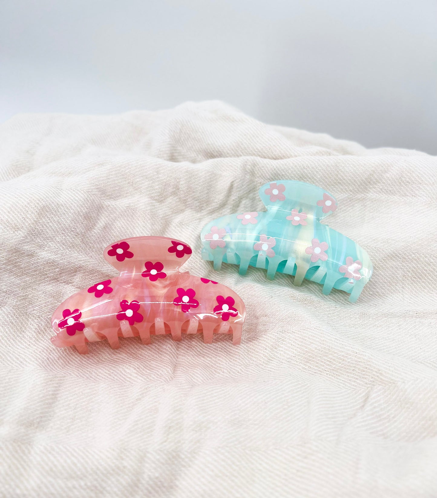 Flower Print Hair Clip