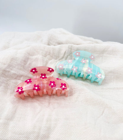 Flower Print Hair Clip