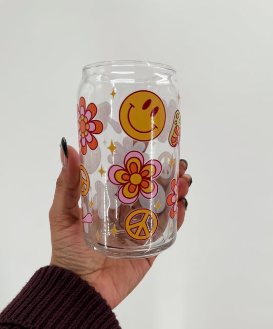 Happy Hippy glass cup