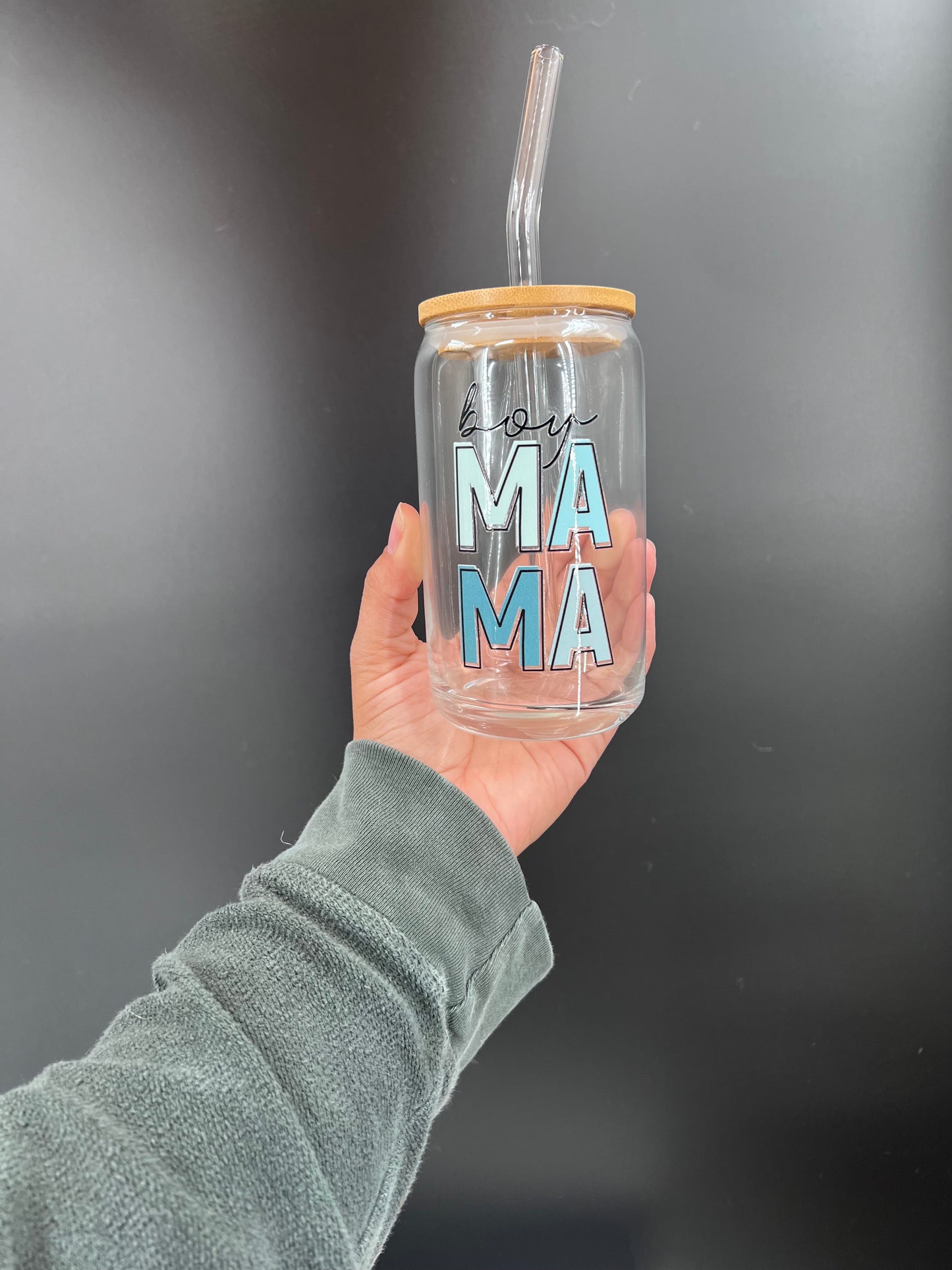 Boy mama glass cup