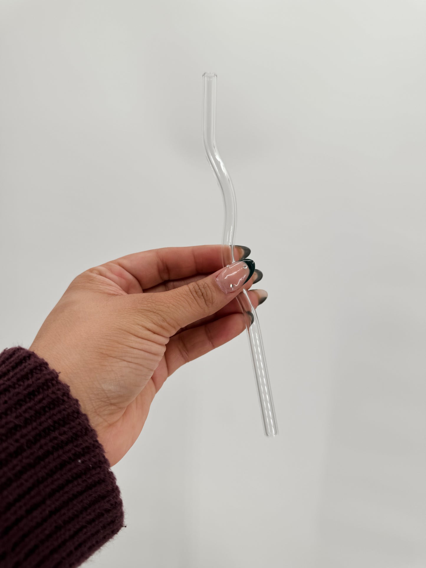 Wavy glass straw  *reusable