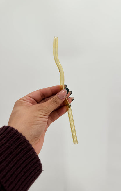 Wavy glass straw  *reusable