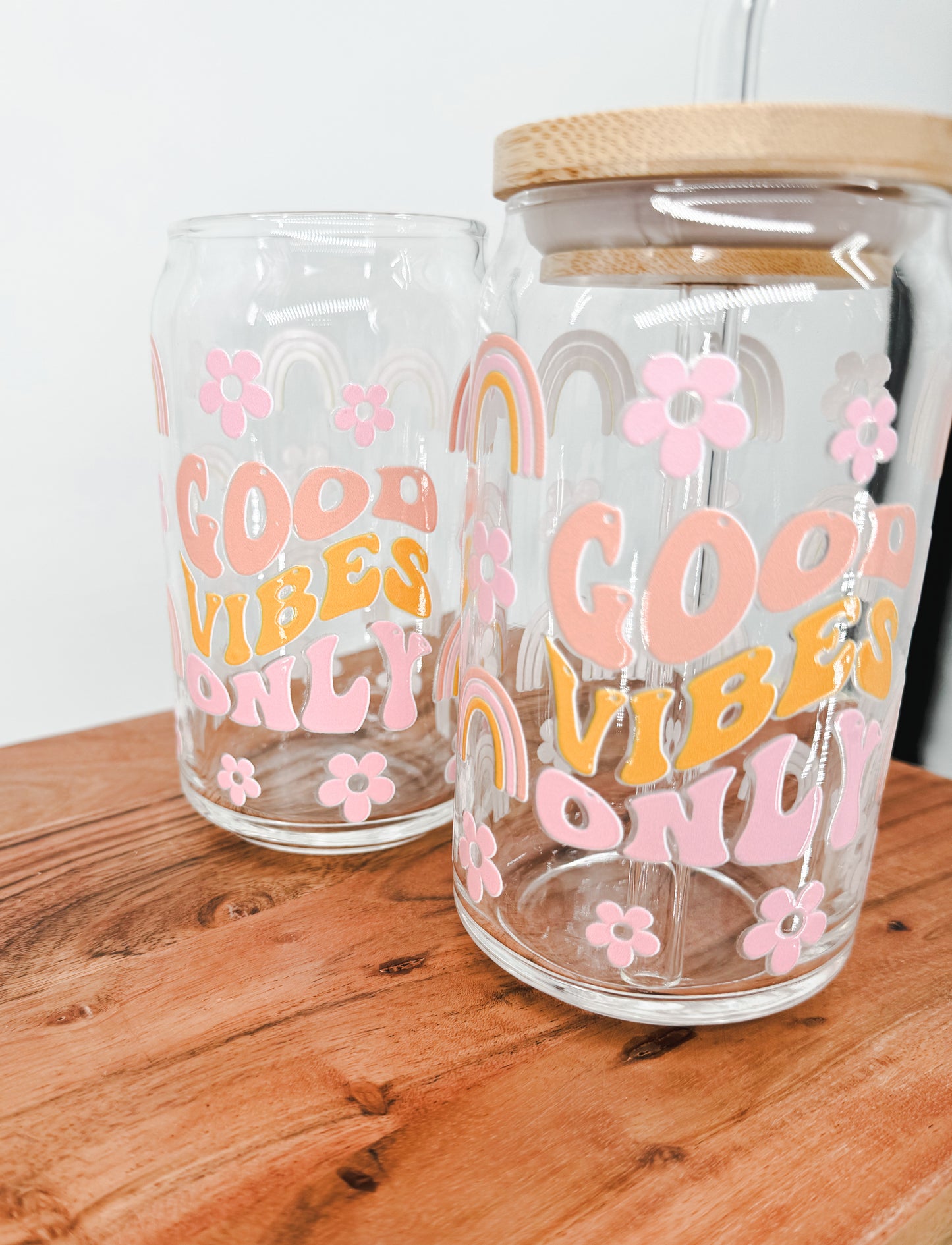 Good Vibes Only glass cup