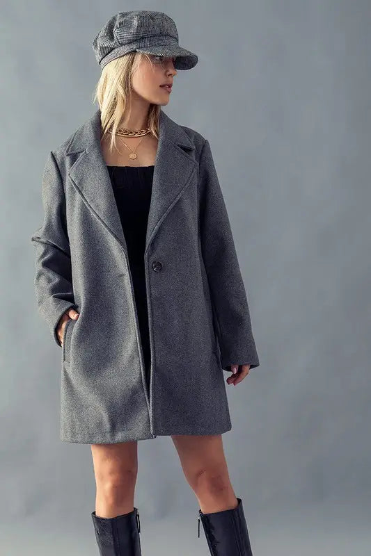 Basic Large Lapel Coat Jacket