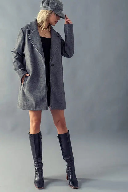 Basic Large Lapel Coat Jacket