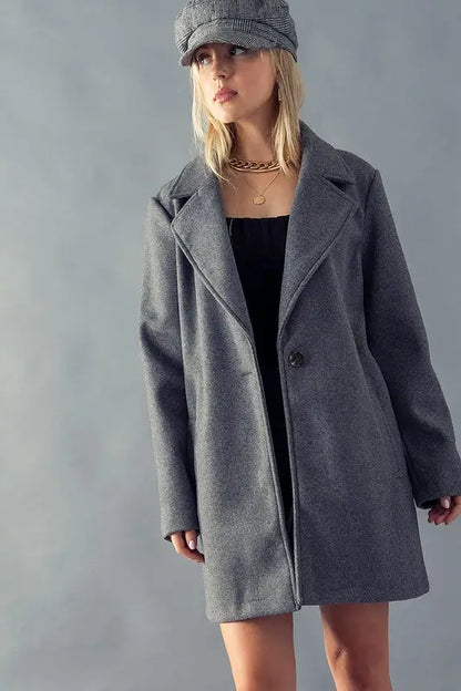 Basic Large Lapel Coat Jacket