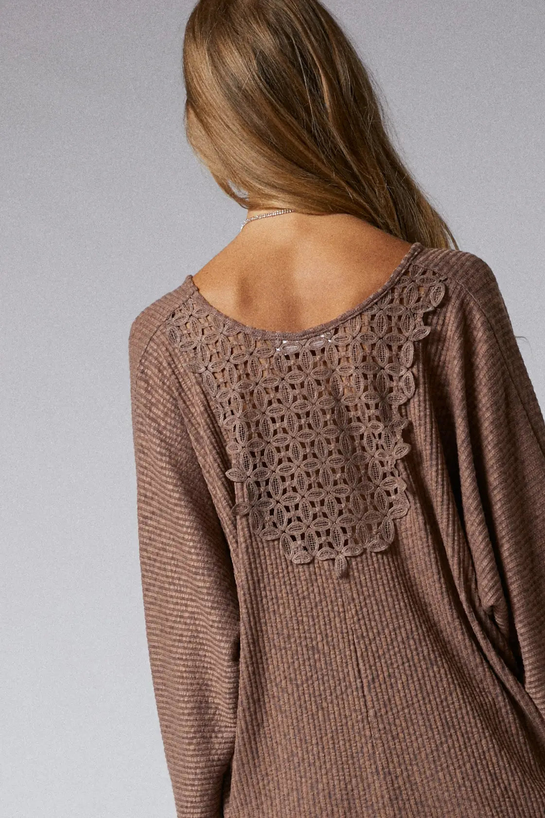 Lace back top