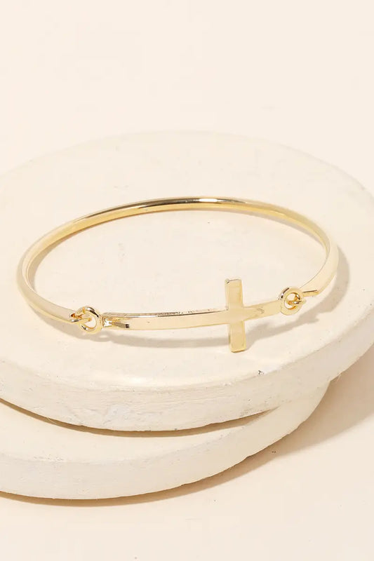 Cross bangle bracelet