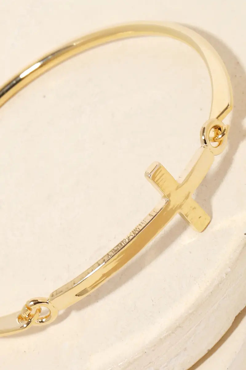 Cross bangle bracelet