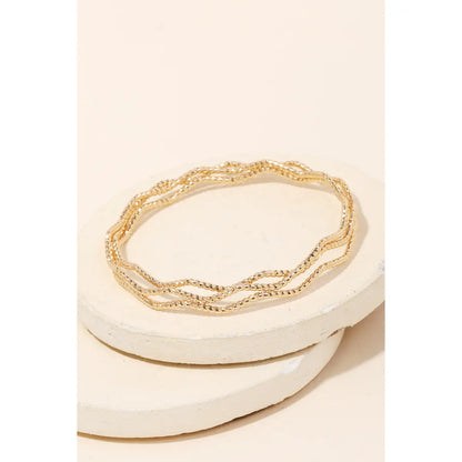 Wave twist bangle bracelet set